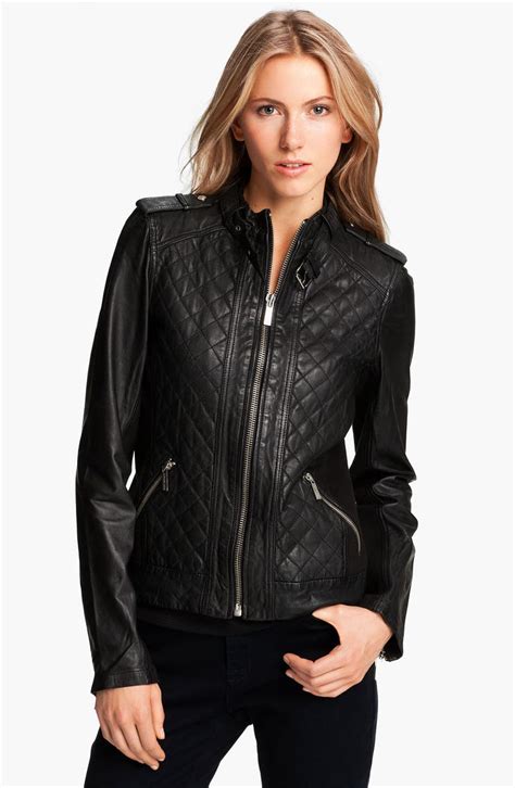 used michael kors ladies leather jacket|Michael Kors lightweight jacket.